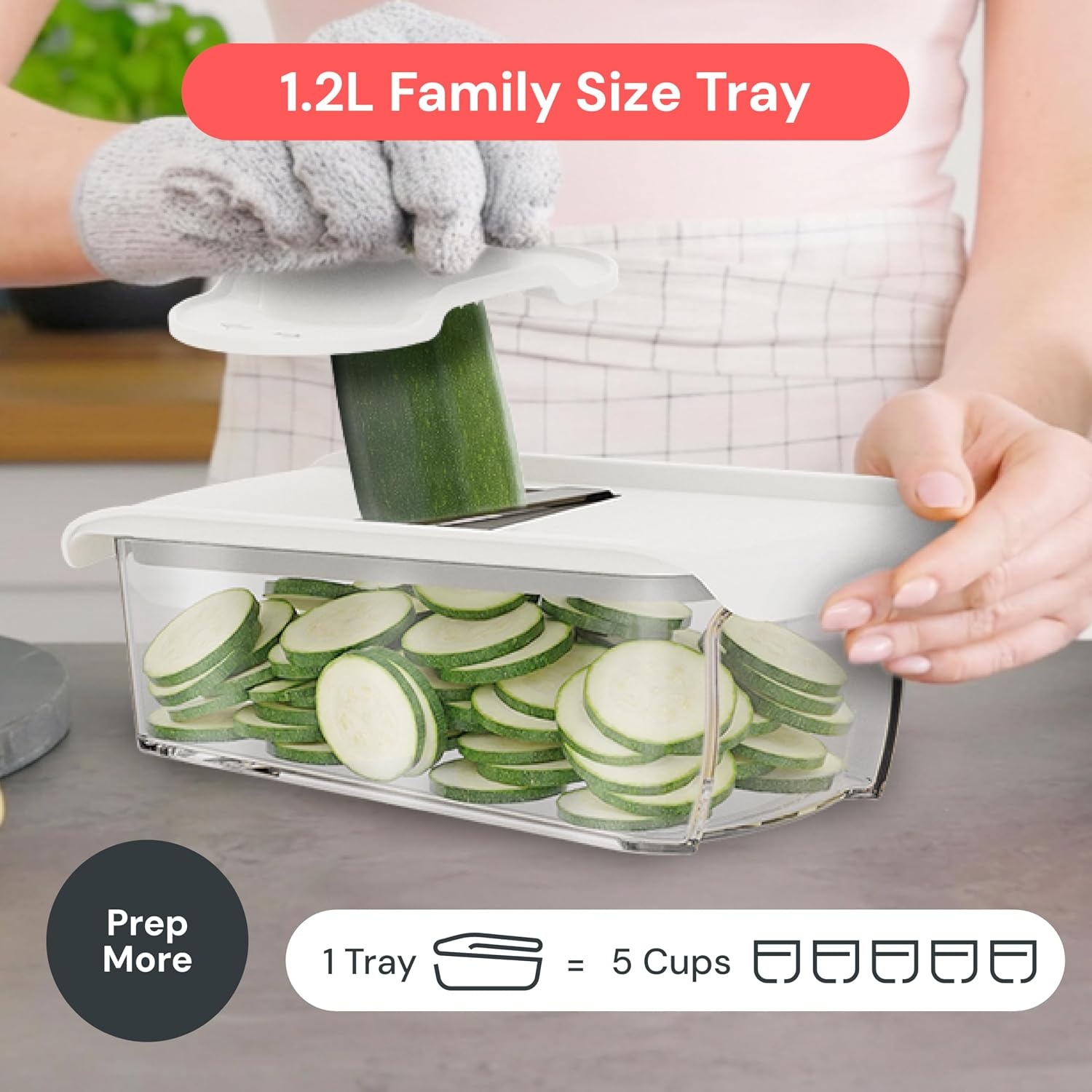 image:imageFullstar Pro Mandoline Vegetable Slicer Grater amp Spiralizer with Container 6 in 1 Fruit Cutter Cheese Grater amp Spiralizer with Safety Gloves Stainless Steel Blades amp Container WhiteWhite