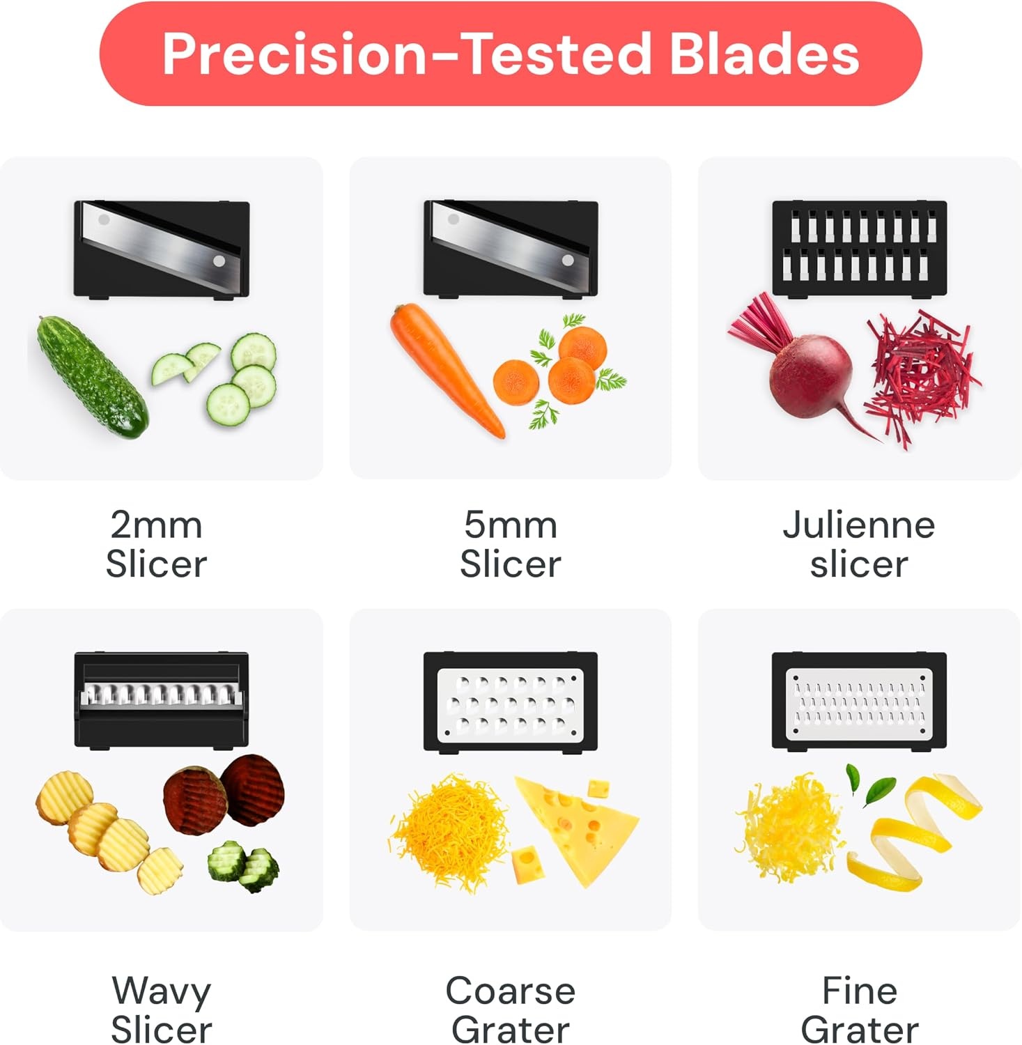 image:imageFullstar Pro Mandoline Vegetable Slicer Grater amp Spiralizer with Container 6 in 1 Fruit Cutter Cheese Grater amp Spiralizer with Safety Gloves Stainless Steel Blades amp Container WhiteBlack