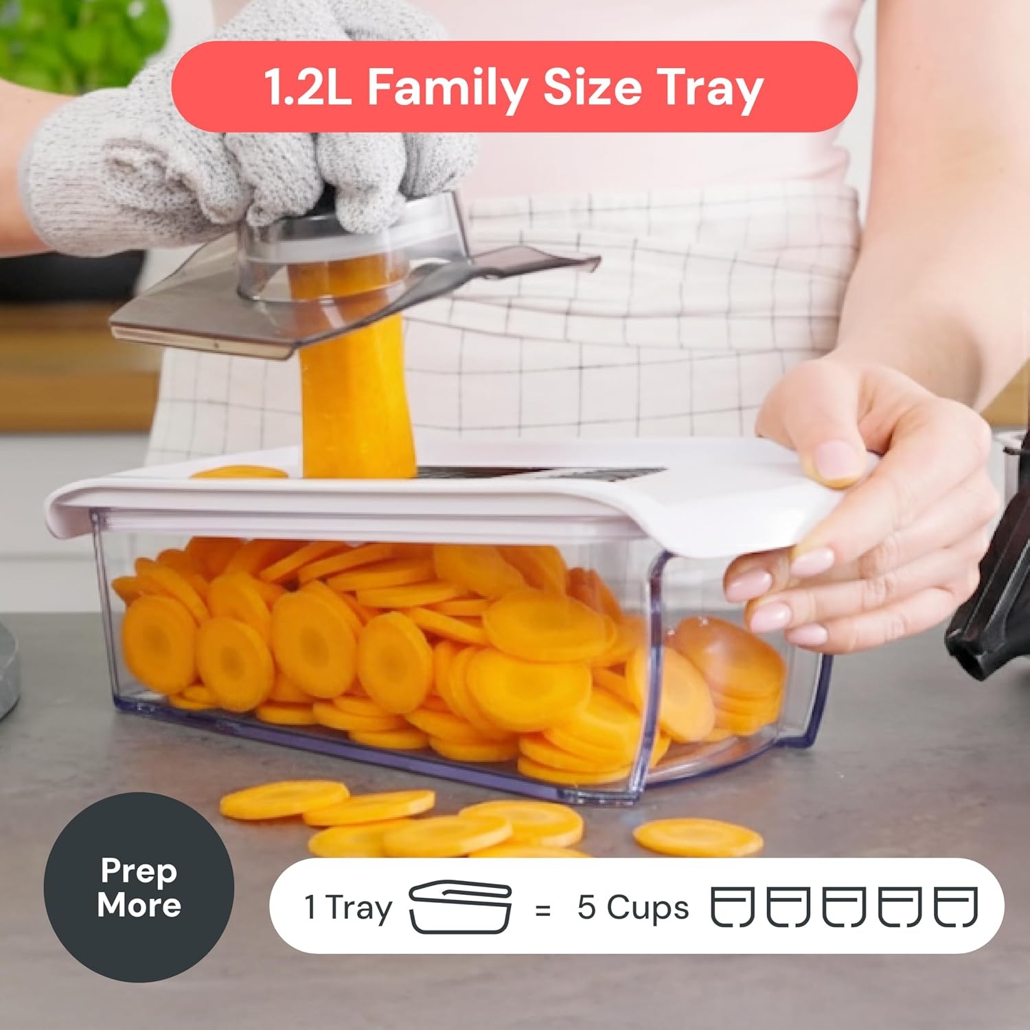 image:imageFullstar Pro Mandoline Vegetable Slicer Grater amp Spiralizer with Container 6 in 1 Fruit Cutter Cheese Grater amp Spiralizer with Safety Gloves Stainless Steel Blades amp Container WhiteWhite