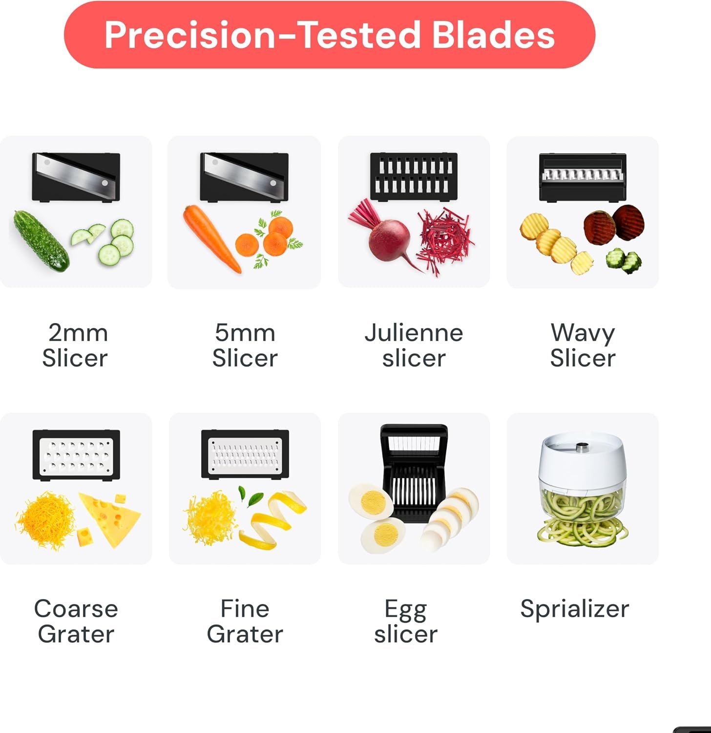 image:imageFullstar Pro Mandoline Vegetable Slicer Grater amp Spiralizer with Container 6 in 1 Fruit Cutter Cheese Grater amp Spiralizer with Safety Gloves Stainless Steel Blades amp Container WhiteWhite