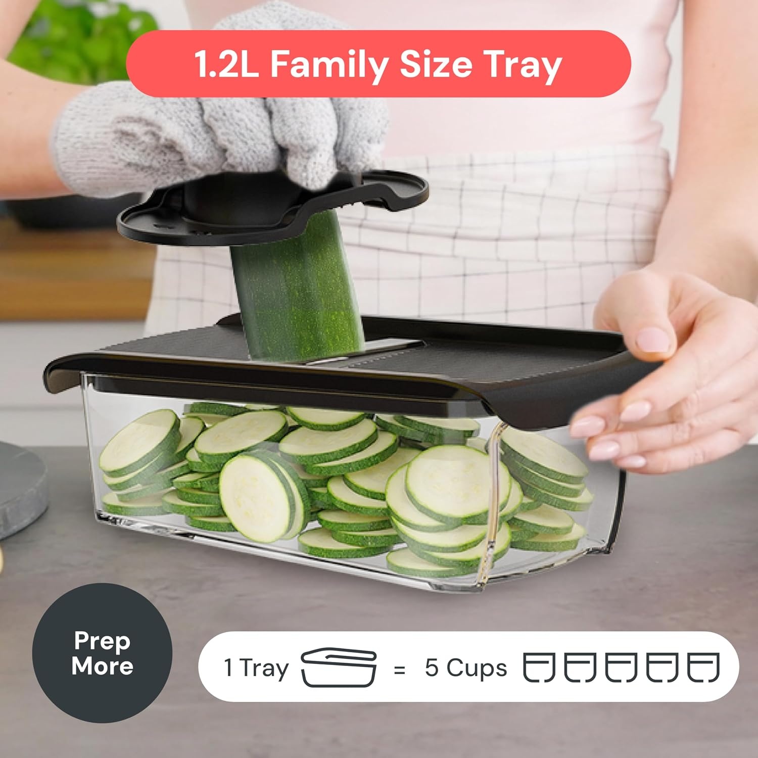 image:imageFullstar Pro Mandoline Vegetable Slicer Grater amp Spiralizer with Container 6 in 1 Fruit Cutter Cheese Grater amp Spiralizer with Safety Gloves Stainless Steel Blades amp Container WhiteBlack