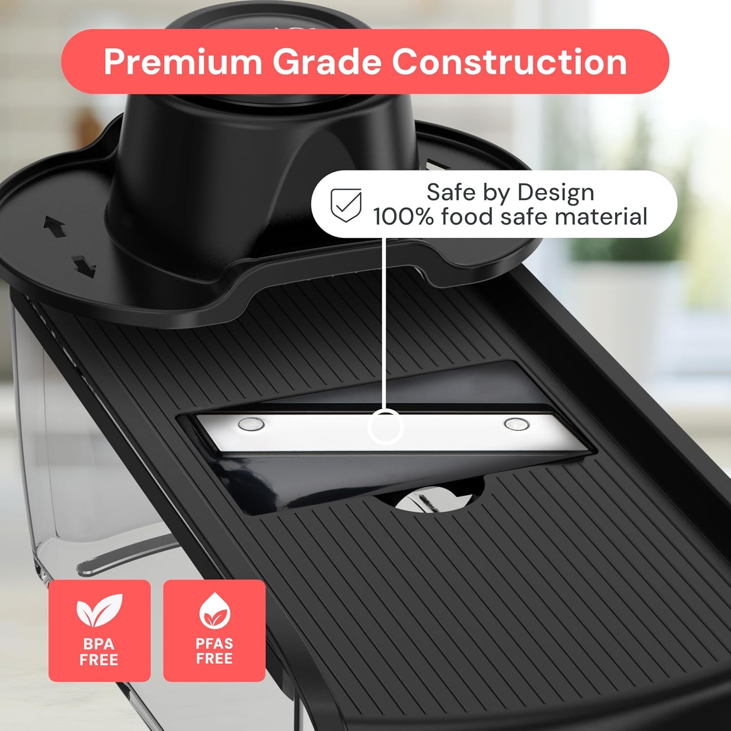 image:imageFullstar Pro Mandoline Vegetable Slicer Grater amp Spiralizer with Container 6 in 1 Fruit Cutter Cheese Grater amp Spiralizer with Safety Gloves Stainless Steel Blades amp Container WhiteBlack