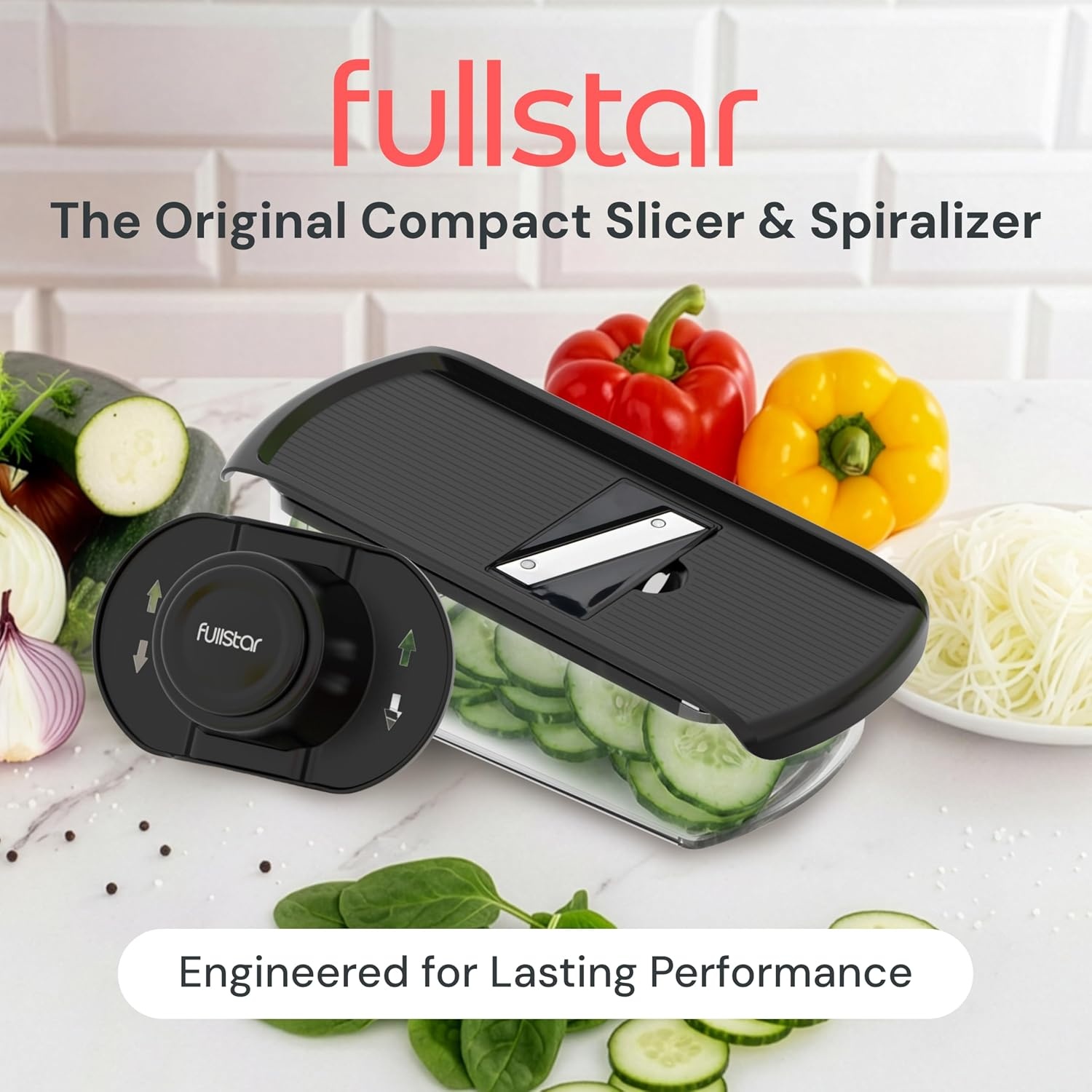 image:imageFullstar Pro Mandoline Vegetable Slicer Grater amp Spiralizer with Container 6 in 1 Fruit Cutter Cheese Grater amp Spiralizer with Safety Gloves Stainless Steel Blades amp Container WhiteBlack