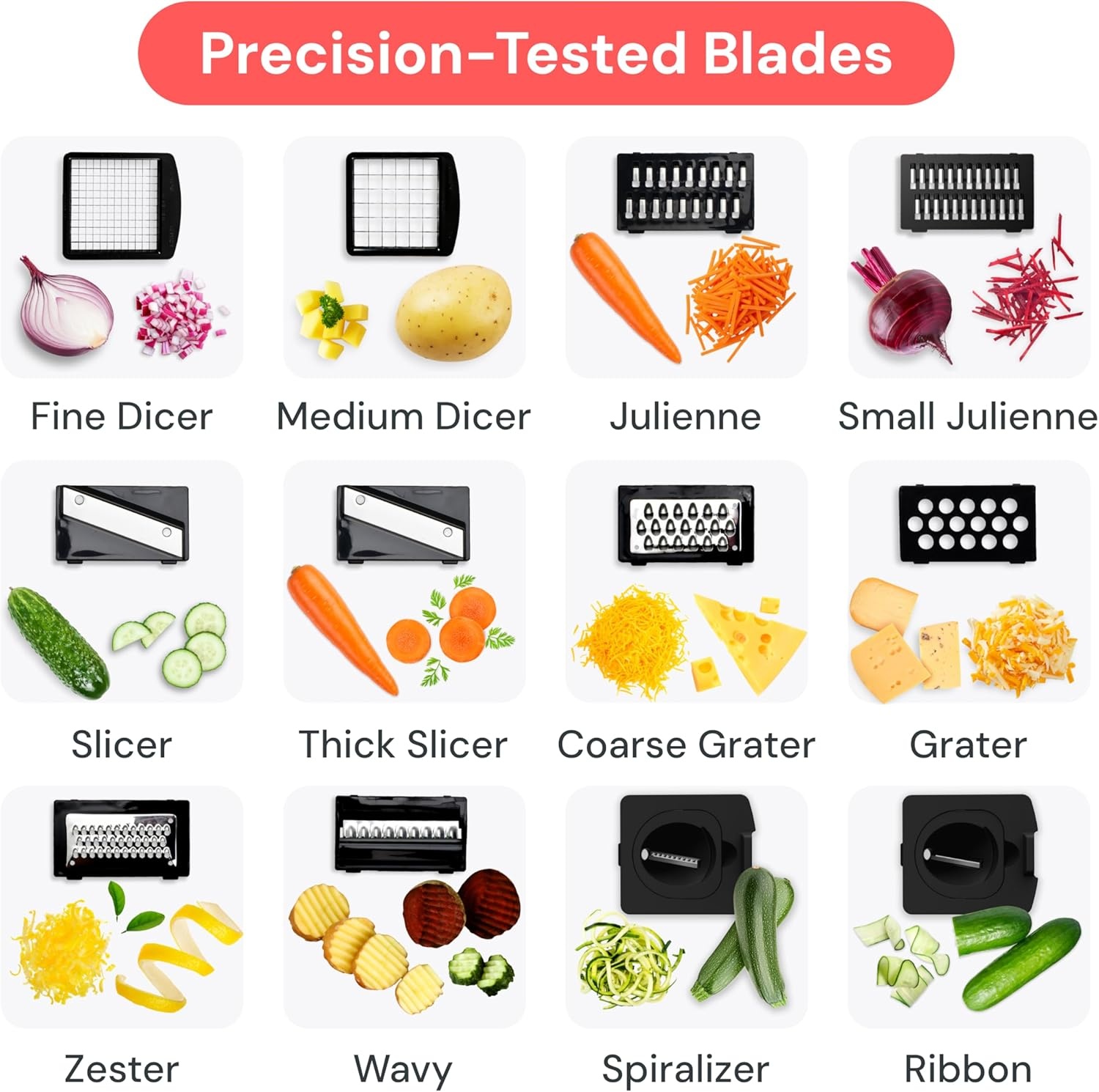 image:imageFullstar Pro Original Vegetable Chopper amp Mandoline Slicer Kitchen Gadget 12 in 1 Veggie Slicer Onion amp Fruit Cutter with Sharp Stainless Steel Blades amp Container AllinOne Meal Prep Tool WhiteWhite