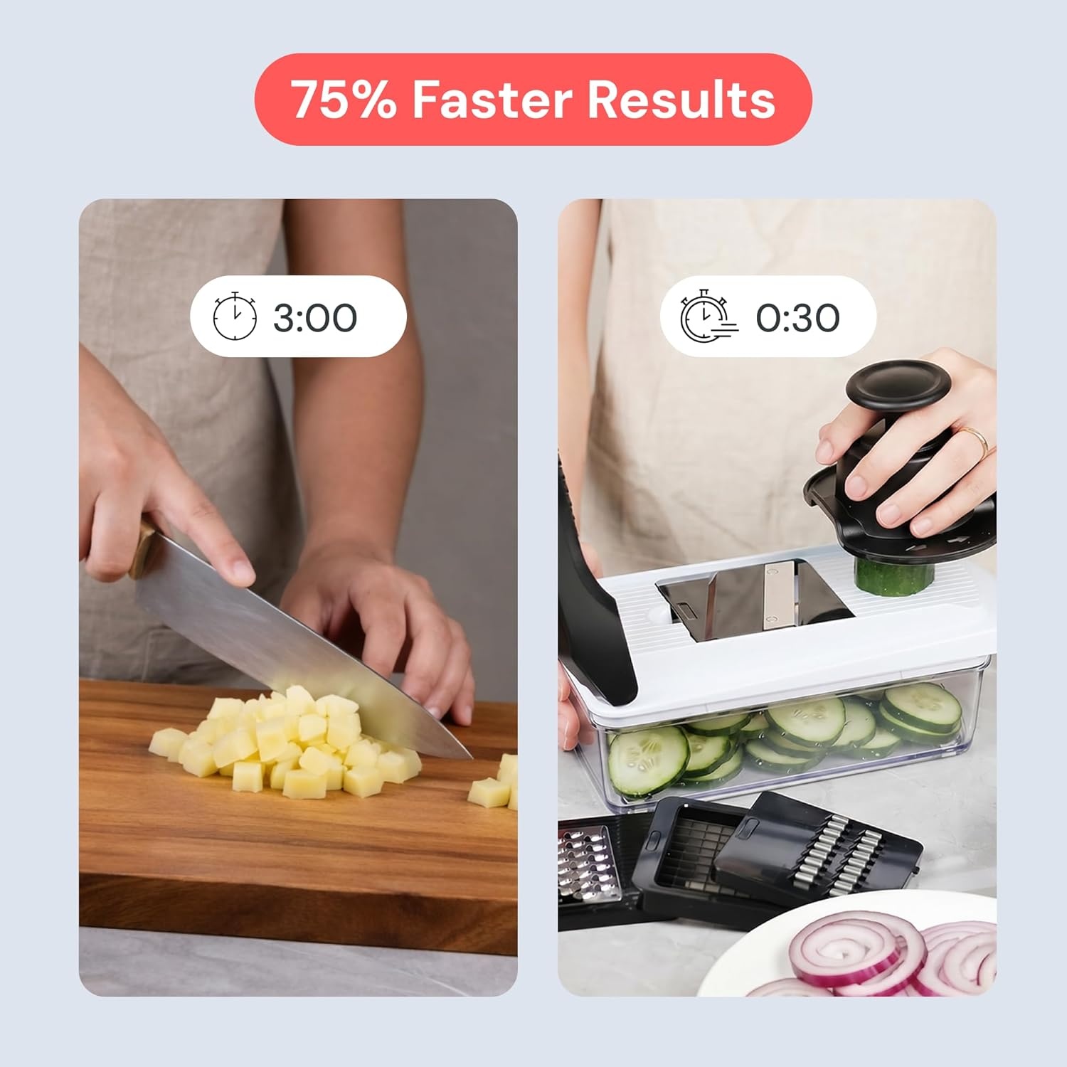 image:imageFullstar Pro Original Vegetable Chopper amp Mandoline Slicer Kitchen Gadget 12 in 1 Veggie Slicer Onion amp Fruit Cutter with Sharp Stainless Steel Blades amp Container AllinOne Meal Prep Tool WhiteWhiteBlack