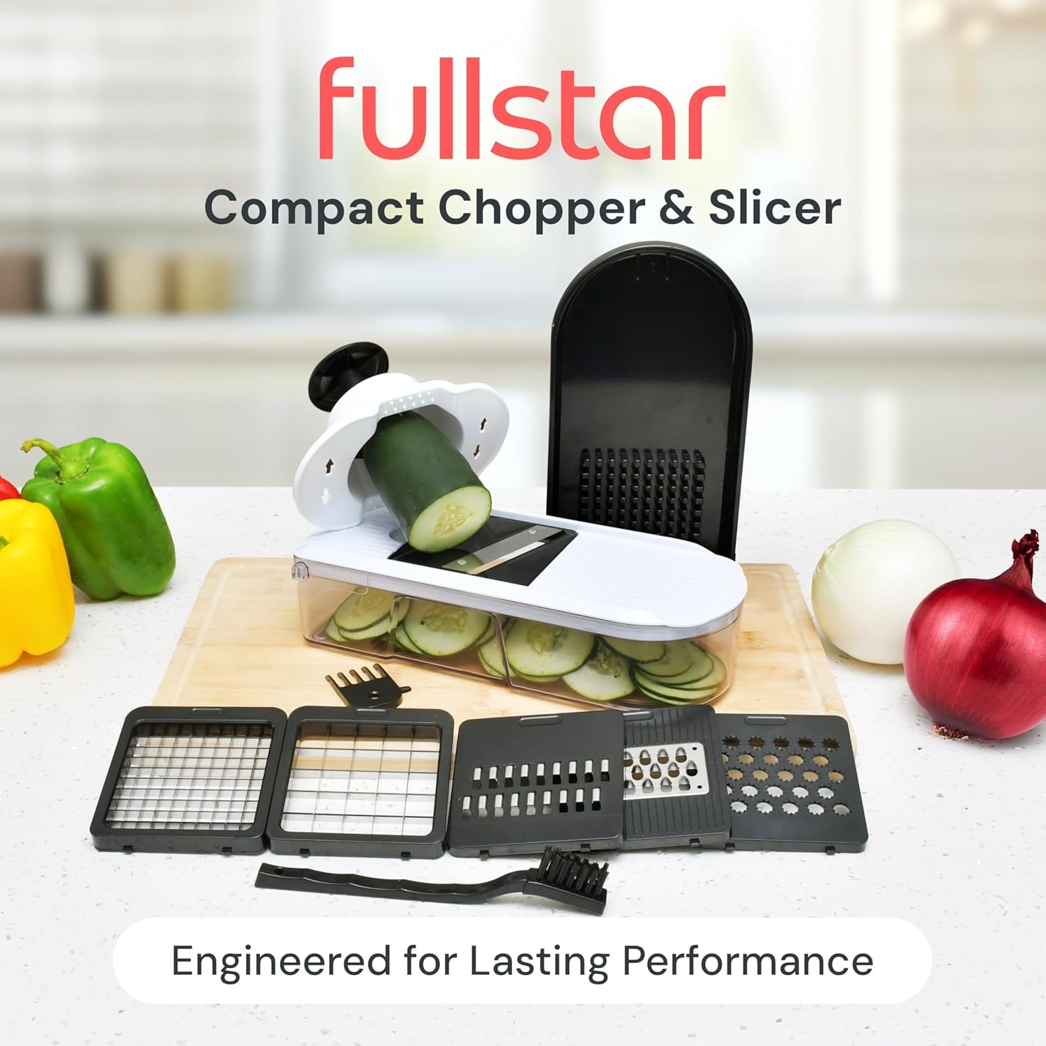 image:imageFullstar Pro Original Vegetable Chopper amp Mandoline Slicer Kitchen Gadget 12 in 1 Veggie Slicer Onion amp Fruit Cutter with Sharp Stainless Steel Blades amp Container AllinOne Meal Prep Tool WhiteFull White