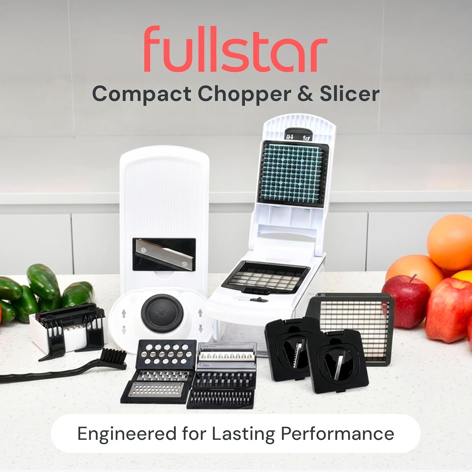 image:imageFullstar Pro Original Vegetable Chopper amp Mandoline Slicer Kitchen Gadget 12 in 1 Veggie Slicer Onion amp Fruit Cutter with Sharp Stainless Steel Blades amp Container AllinOne Meal Prep Tool WhiteWhite