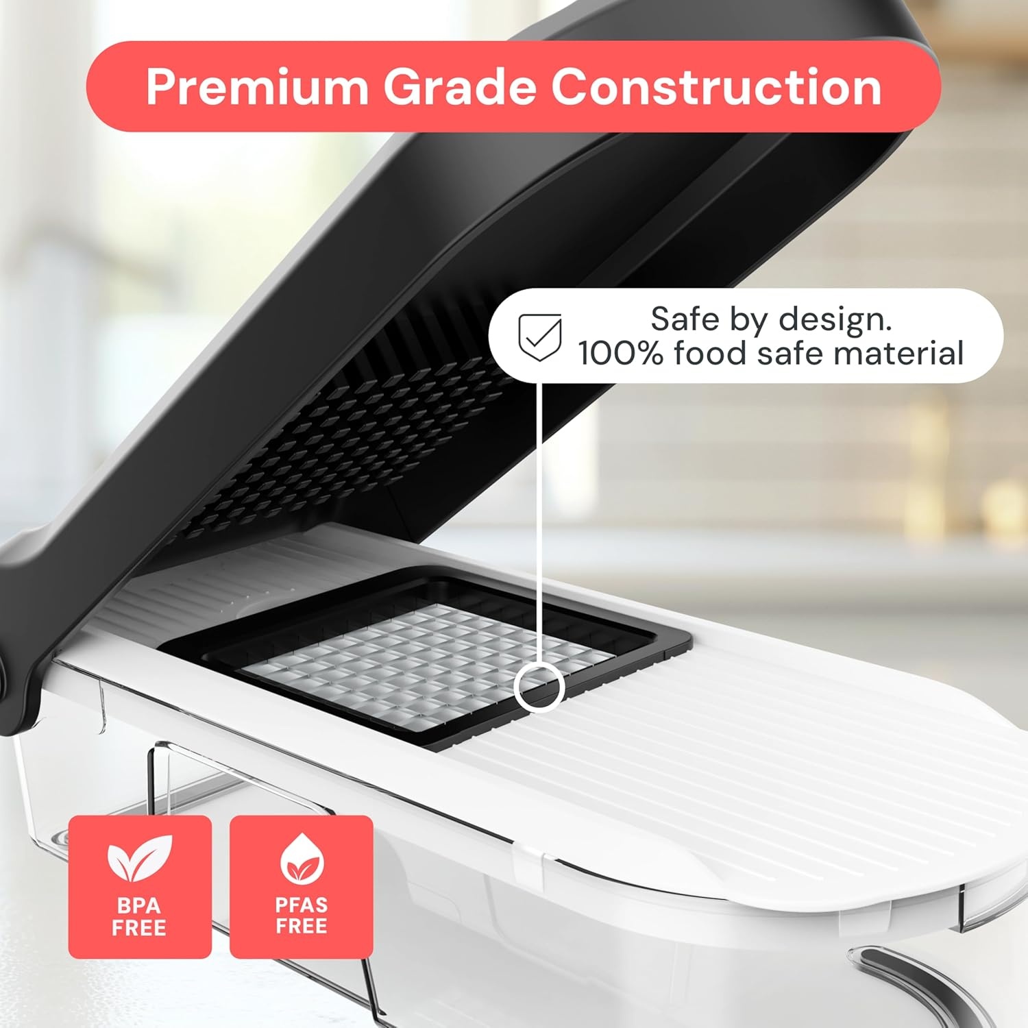 image:imageFullstar Pro Original Vegetable Chopper amp Mandoline Slicer Kitchen Gadget 12 in 1 Veggie Slicer Onion amp Fruit Cutter with Sharp Stainless Steel Blades amp Container AllinOne Meal Prep Tool WhiteWhiteBlack