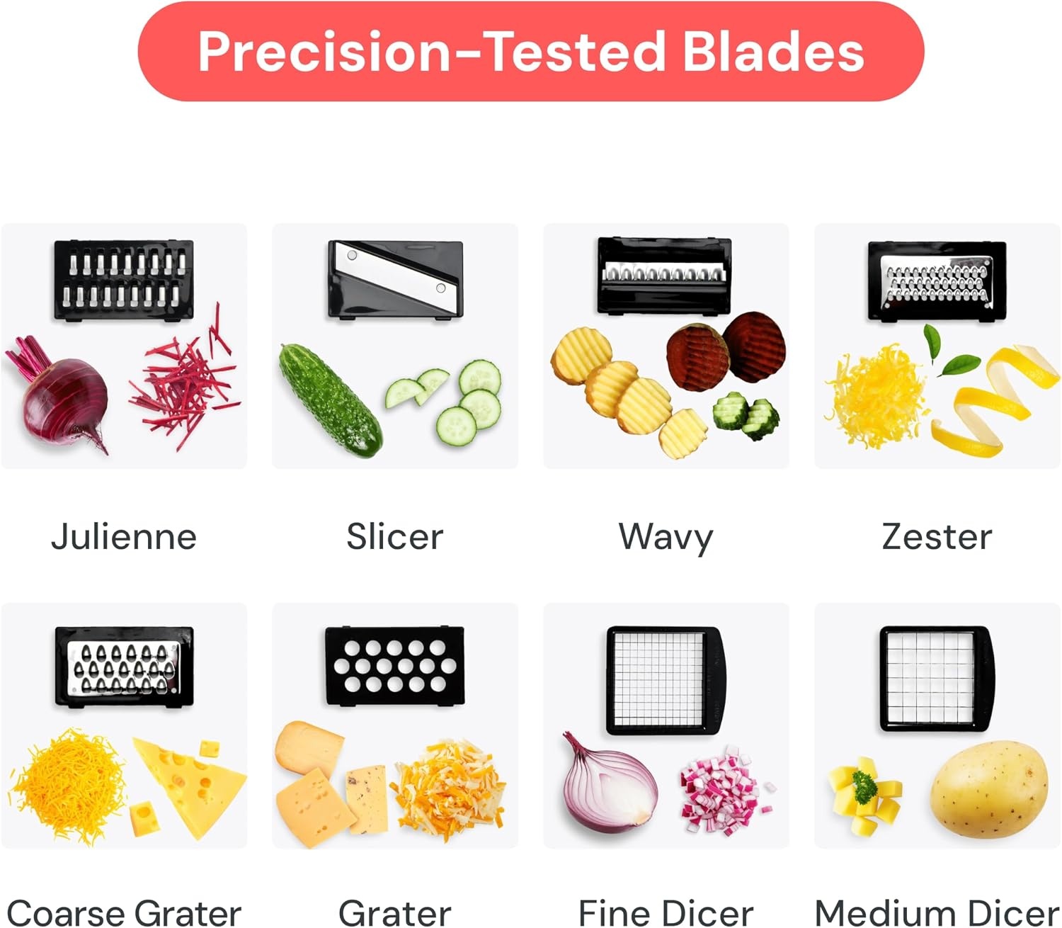 image:imageFullstar Pro Original Vegetable Chopper amp Mandoline Slicer Kitchen Gadget 6 in 1 Veggie Slicer Onion amp Fruit Cutter with Sharp Stainless Steel Blades amp Container AllinOne Meal Prep Tool WhiteBlack