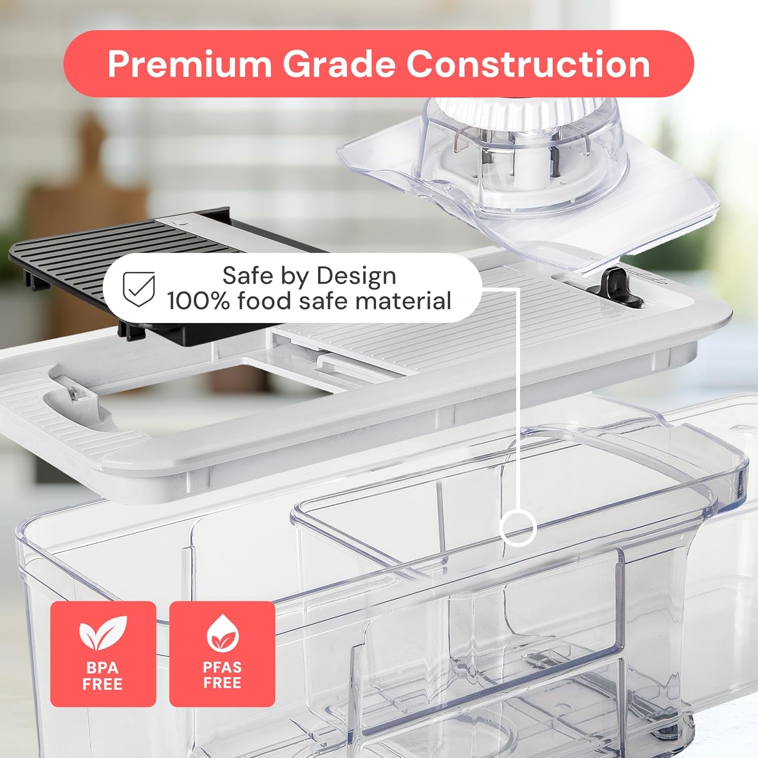 image:imageFullstar Pro XL Vegetable Chopper amp Mandoline Slicer w PullOut Catch Tray 4 in 1 Veggie Onion amp Fruit Slicer Dicer amp Grater with Sharp Stainless Steel Blades XL Food Prep Set WhiteBlack