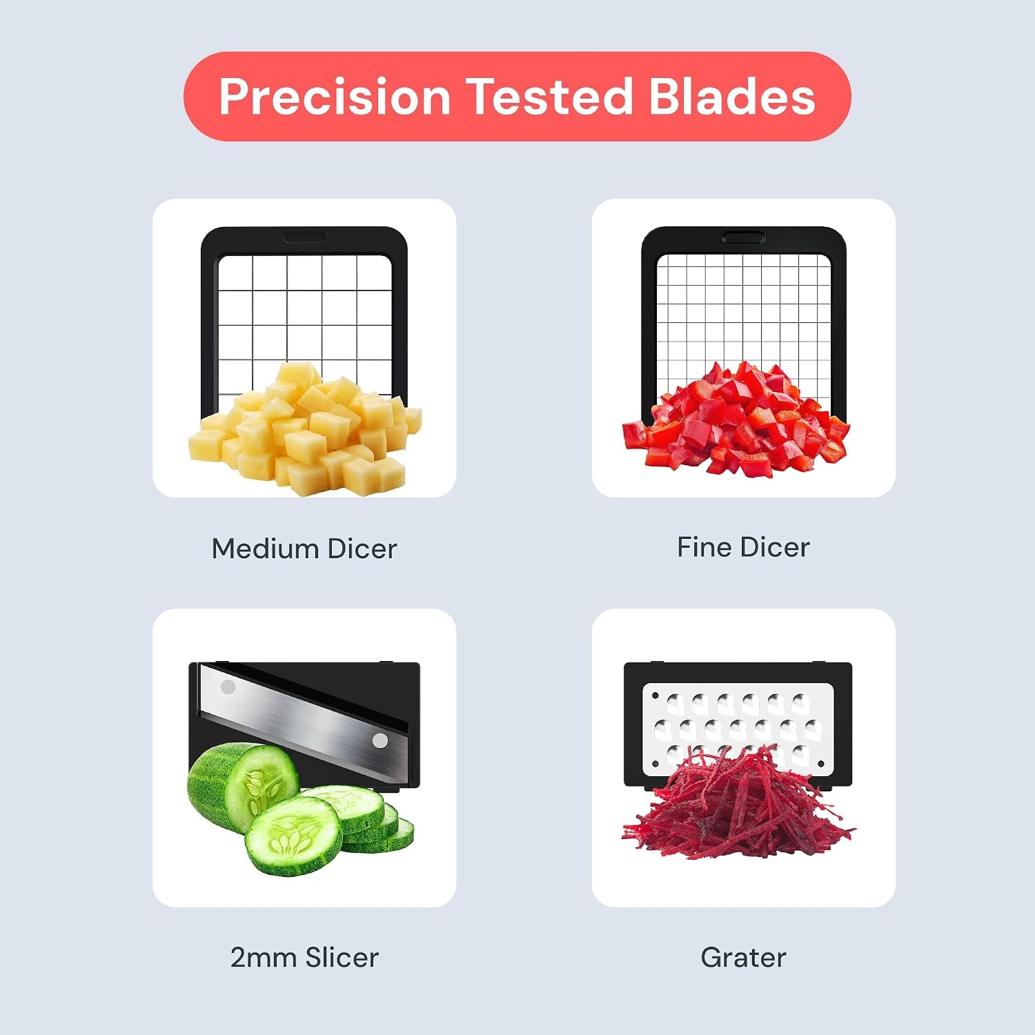 image:imageFullstar Pro XL Vegetable Chopper amp Mandoline Slicer w PullOut Catch Tray 4 in 1 Veggie Onion amp Fruit Slicer Dicer amp Grater with Sharp Stainless Steel Blades XL Food Prep Set WhiteWhite