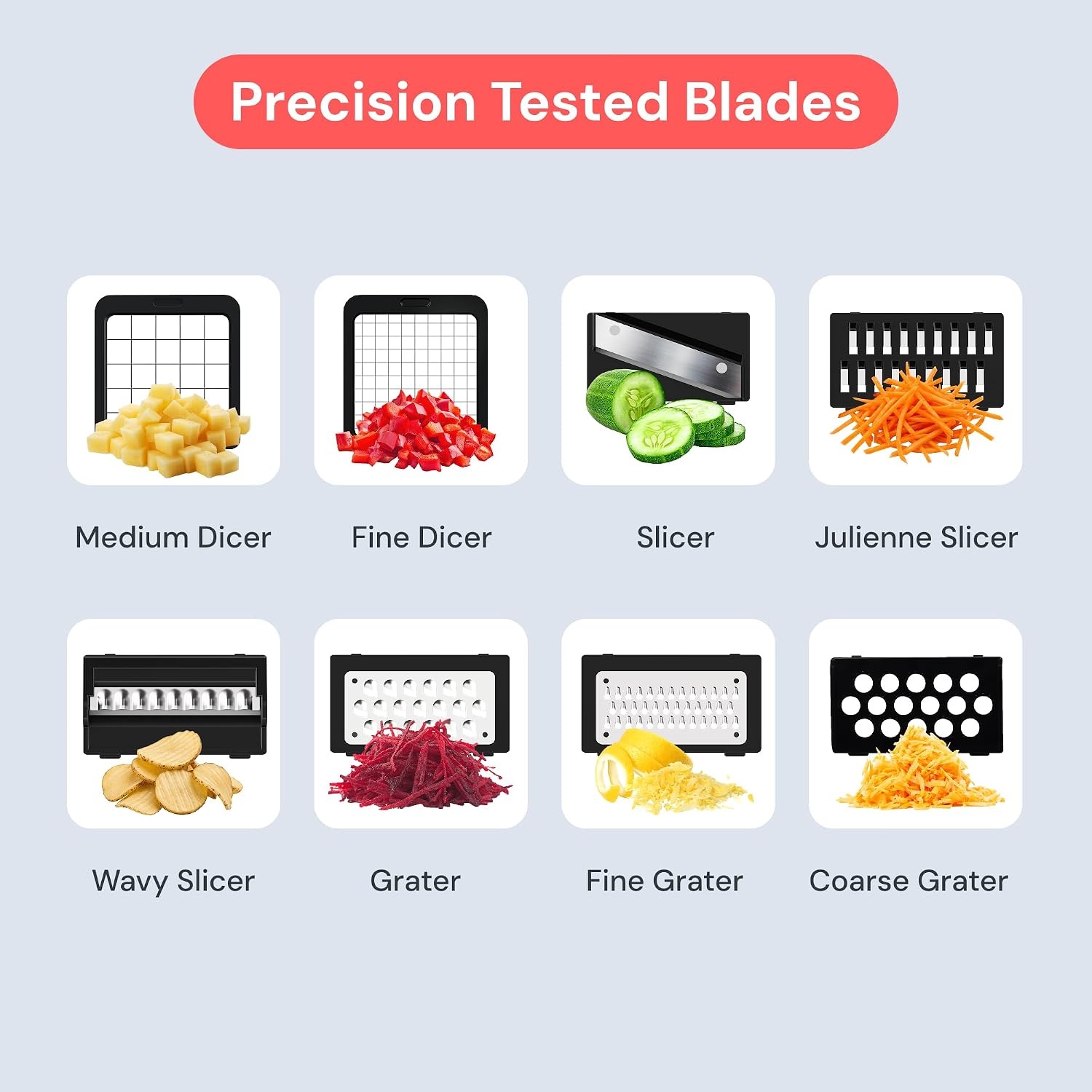 image:imageFullstar Pro XL Vegetable Chopper amp Mandoline Slicer w PullOut Catch Tray 4 in 1 Veggie Onion amp Fruit Slicer Dicer amp Grater with Sharp Stainless Steel Blades XL Food Prep Set WhiteWhite