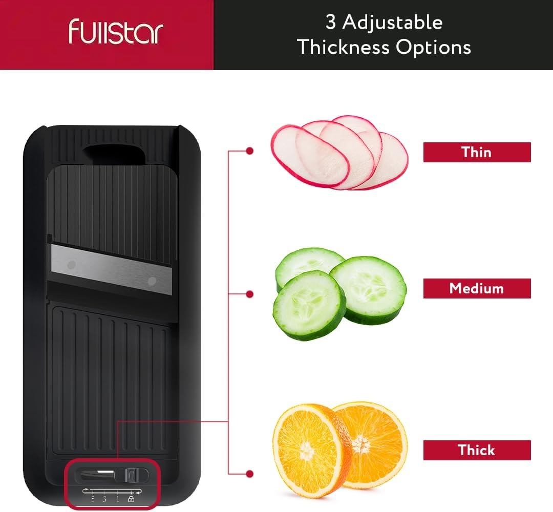 image:imageFullstar Pro XL Vegetable Chopper amp Mandoline Slicer w PullOut Catch Tray 4 in 1 Veggie Onion amp Fruit Slicer Dicer amp Grater with Sharp Stainless Steel Blades XL Food Prep Set WhiteBlack