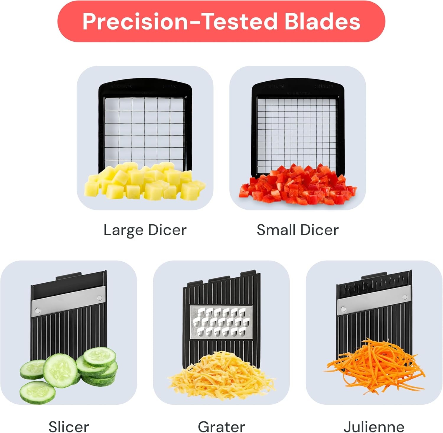 image:imageFullstar Pro XL Vegetable Chopper amp Mandoline Slicer w PullOut Catch Tray 4 in 1 Veggie Onion amp Fruit Slicer Dicer amp Grater with Sharp Stainless Steel Blades XL Food Prep Set WhiteBlack