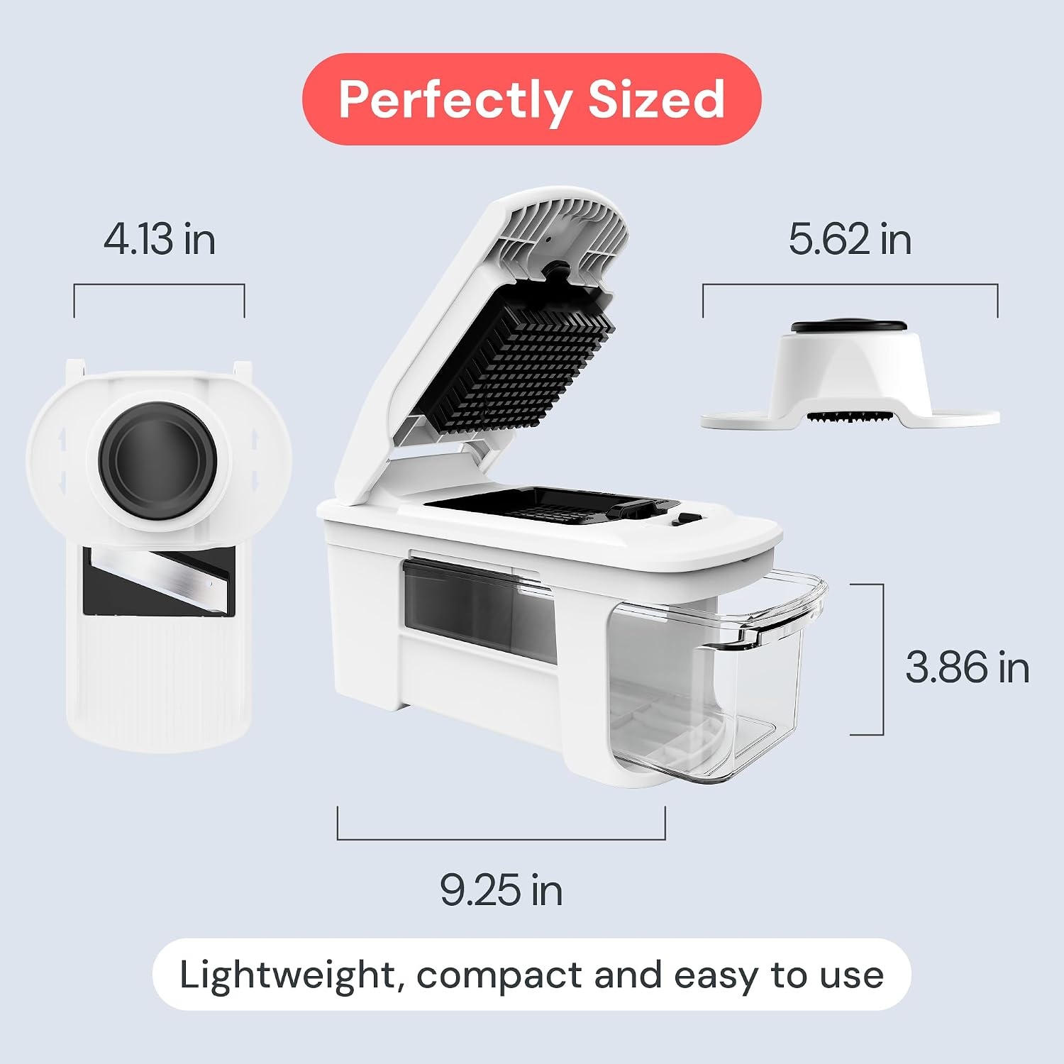 image:imageFullstar Pro XL Vegetable Chopper amp Mandoline Slicer w PullOut Catch Tray 4 in 1 Veggie Onion amp Fruit Slicer Dicer amp Grater with Sharp Stainless Steel Blades XL Food Prep Set WhiteWhite