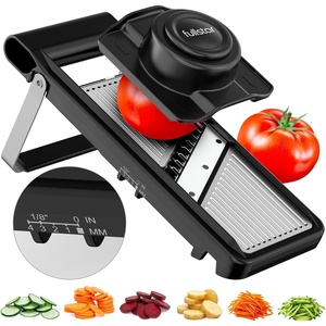 Fullstar Essential Vegetable Chopper & Mandoline Slicer | 2 in 1 Compact Food Chopper, Fruit Slicer & Onion Dicer with Stainless Steel Blades & 3-Cup Container (Black)(Black)