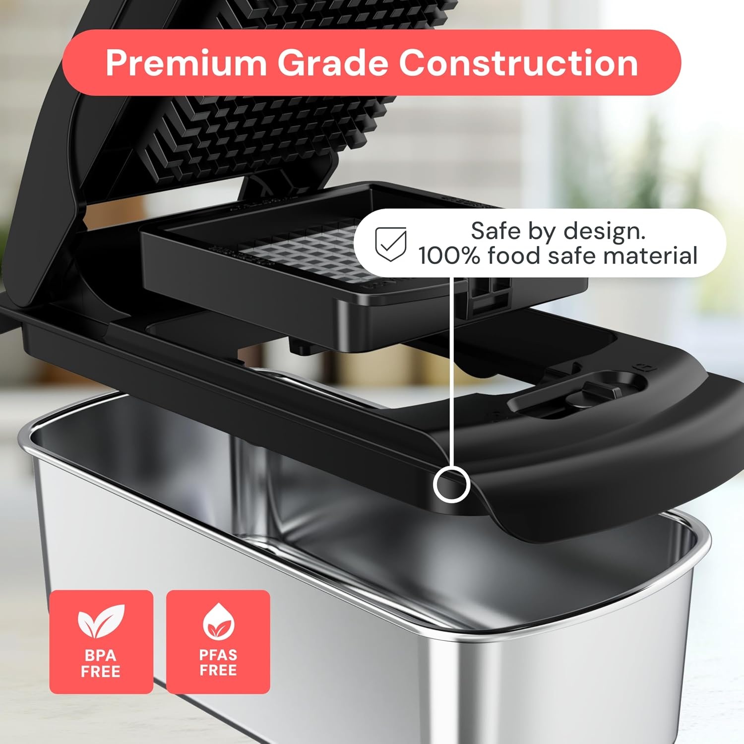 image:imageFullstar Pro Original Vegetable Chopper Kitchen Prep Tool 2 in 1 Veggie Slicer Onion amp Fruit Cutter with Sharp Stainless Steel Blades amp Container AllinOne Food Prep Tool BlackStainless Steel