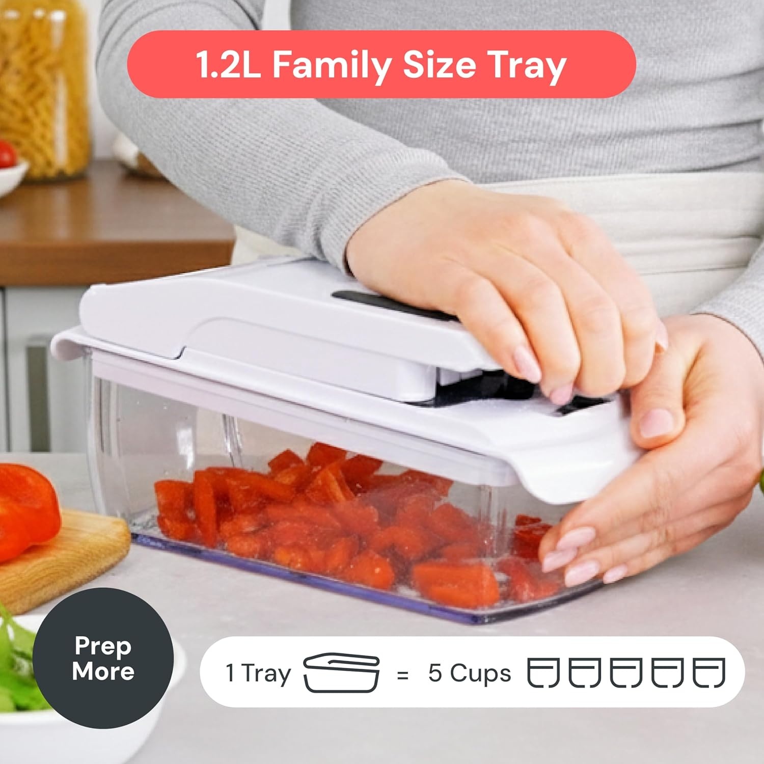 image:imageFullstar Pro Original Vegetable Chopper Kitchen Prep Tool 2 in 1 Veggie Slicer Onion amp Fruit Cutter with Sharp Stainless Steel Blades amp Container AllinOne Food Prep Tool BlackStainless Steel
