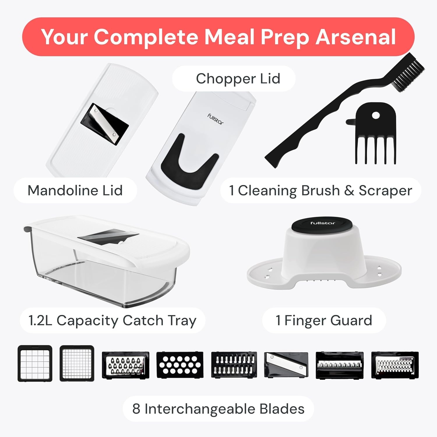 image:imageFullstar Pro Original Vegetable Chopper Kitchen Prep Tool 2 in 1 Veggie Slicer Onion amp Fruit Cutter with Sharp Stainless Steel Blades amp Container AllinOne Food Prep Tool BlackWhite