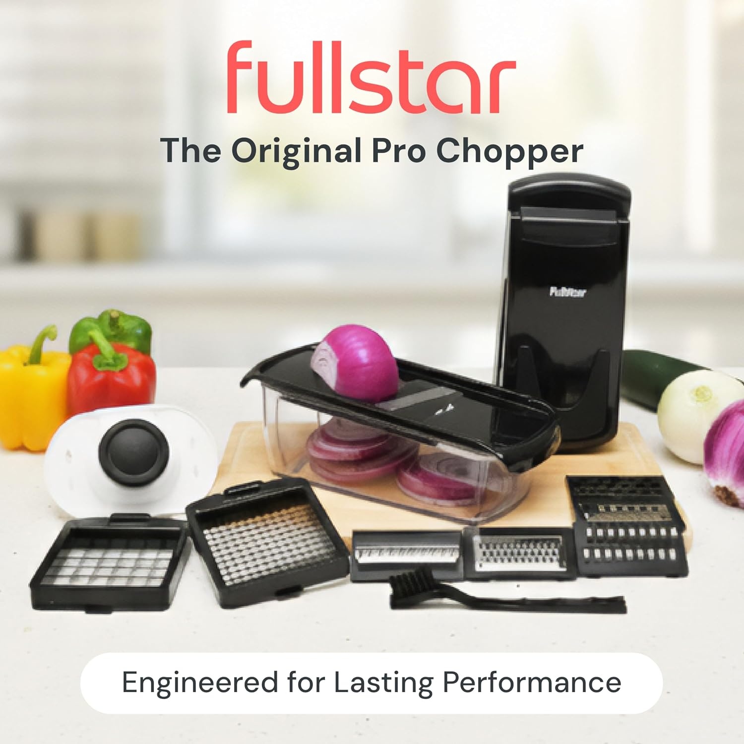 image:imageFullstar Pro Original Vegetable Chopper Kitchen Prep Tool 2 in 1 Veggie Slicer Onion amp Fruit Cutter with Sharp Stainless Steel Blades amp Container AllinOne Food Prep Tool BlackBlack