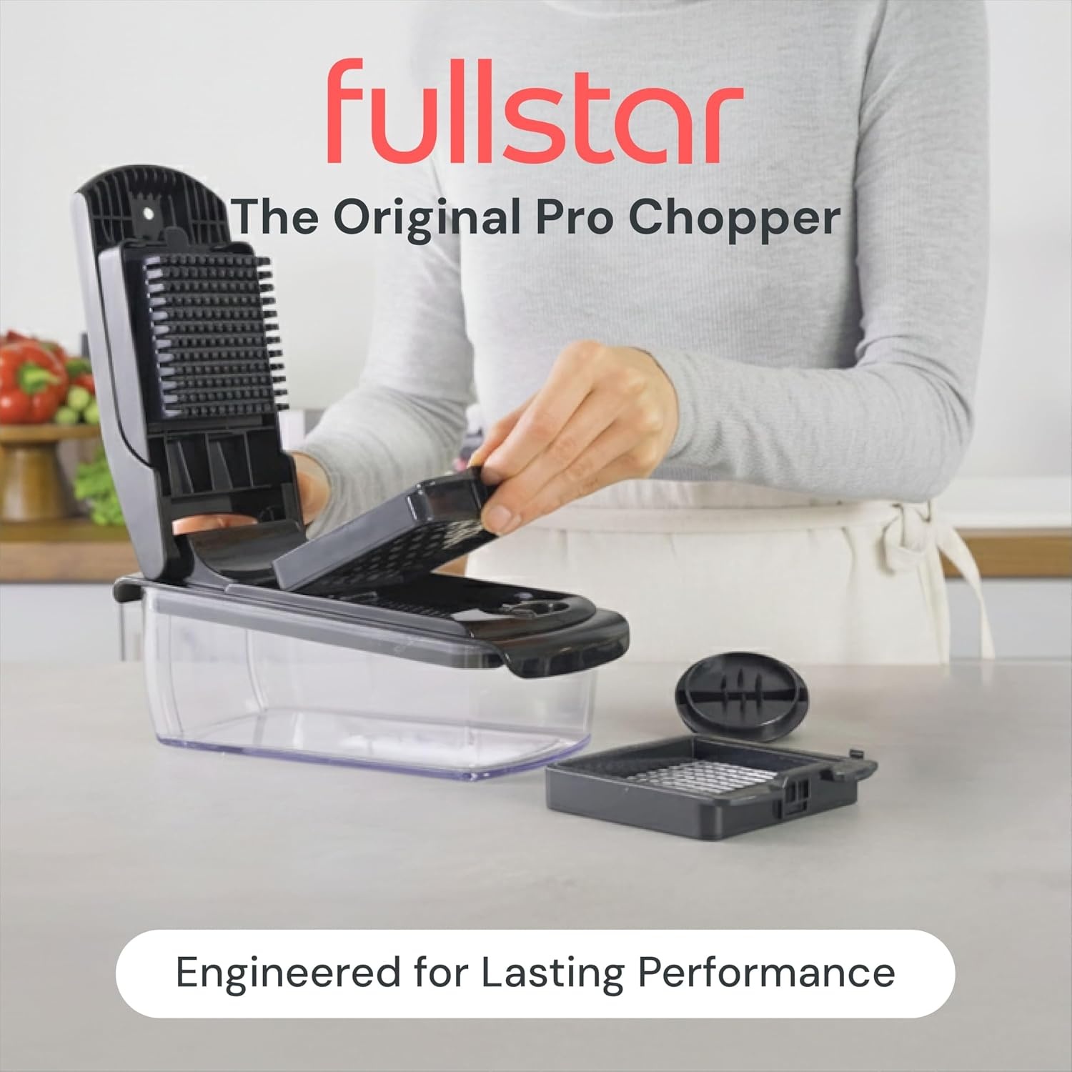 image:imageFullstar Pro Original Vegetable Chopper Kitchen Prep Tool 2 in 1 Veggie Slicer Onion amp Fruit Cutter with Sharp Stainless Steel Blades amp Container AllinOne Food Prep Tool BlackBlack