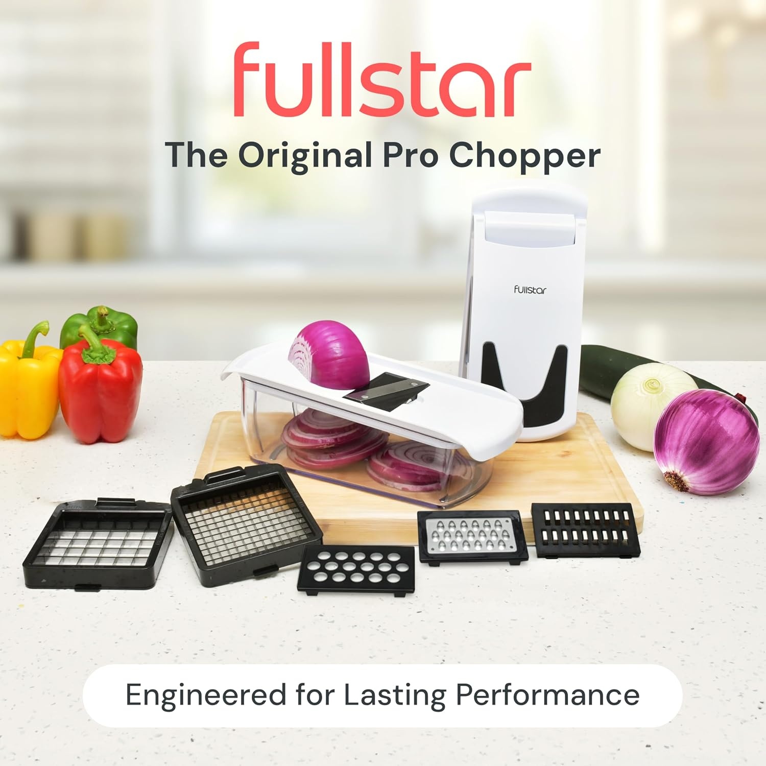 image:imageFullstar Pro Original Vegetable Chopper Kitchen Prep Tool 2 in 1 Veggie Slicer Onion amp Fruit Cutter with Sharp Stainless Steel Blades amp Container AllinOne Food Prep Tool BlackWhite