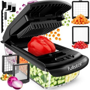 Fullstar Pro Original Vegetable Chopper Kitchen Prep Tool | 2 in 1 Veggie Slicer, Onion & Fruit Cutter with Sharp Stainless Steel Blades & Container, All-in-One Food Prep Tool (Black)(Black)