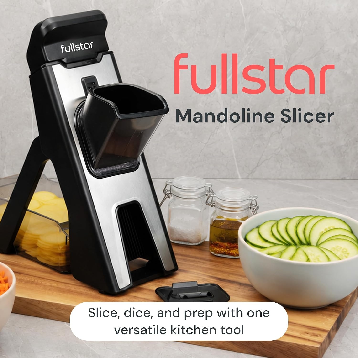 image:imageFullstar Safer Mandoline Slicer for Kitchen Adjustable Veggie amp Food SlicerBlack