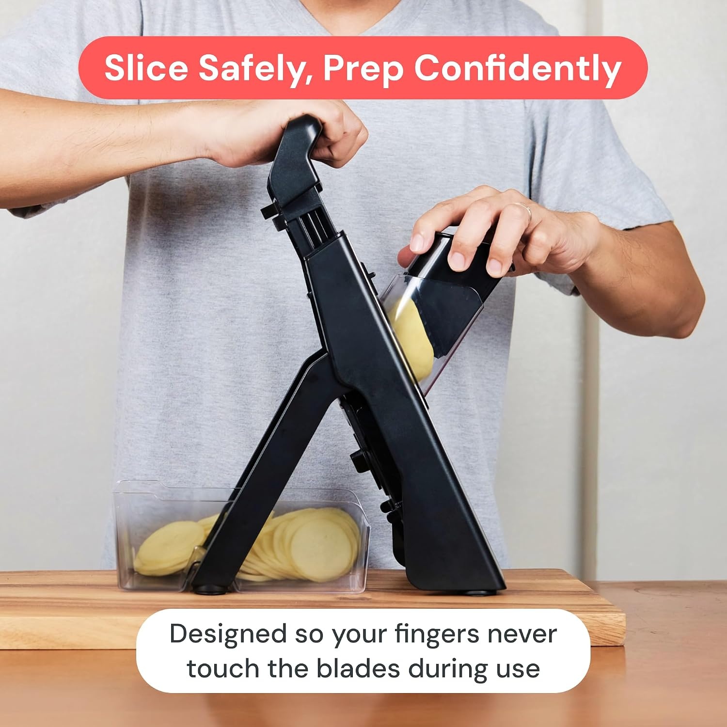 image:imageFullstar Safer Mandoline Slicer for Kitchen Adjustable Veggie amp Food SlicerBlack