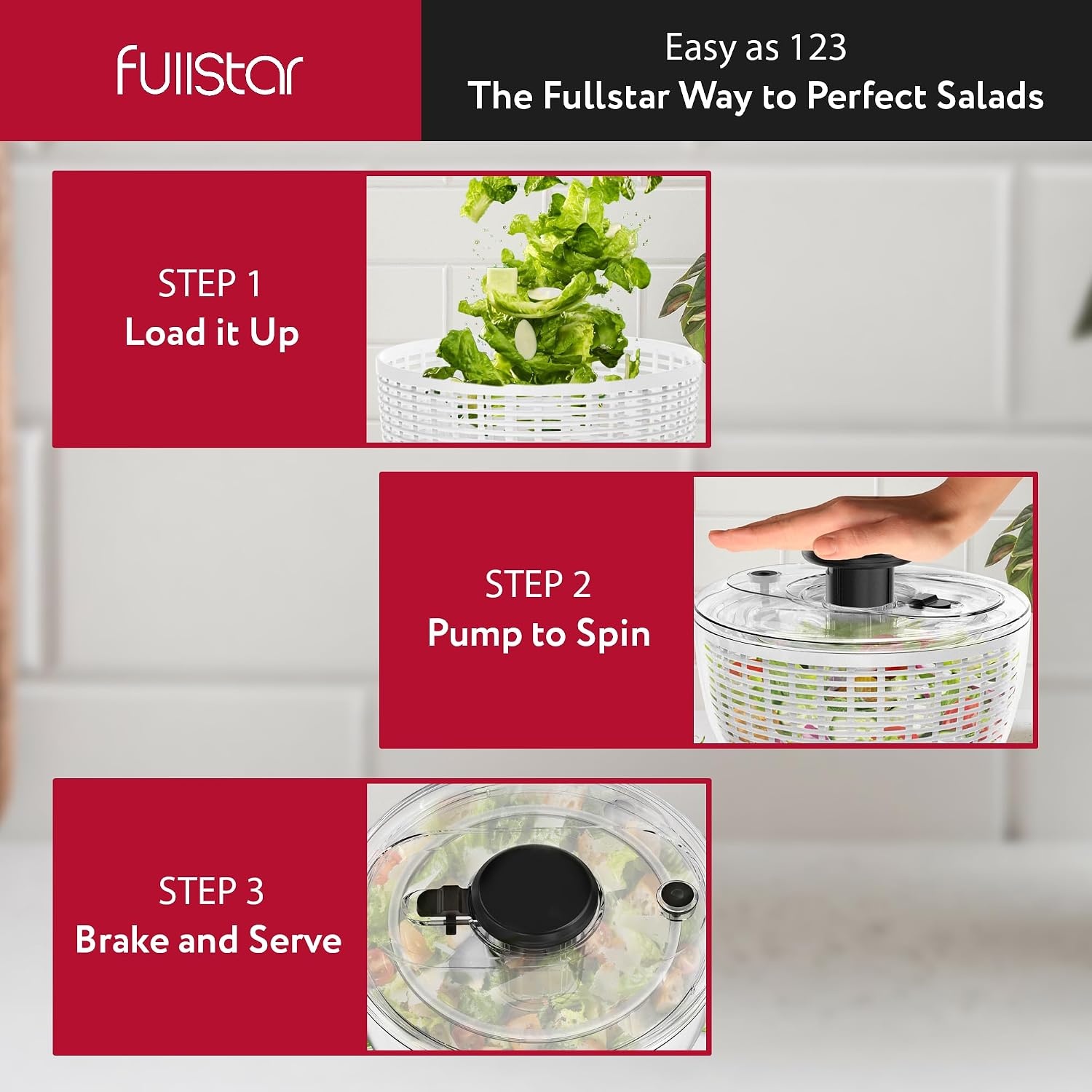 image:imageFullstar Large Salad Spinner Lettuce Fruit amp Vegetable Washer and Dryer 63 Quart WhiteWhite