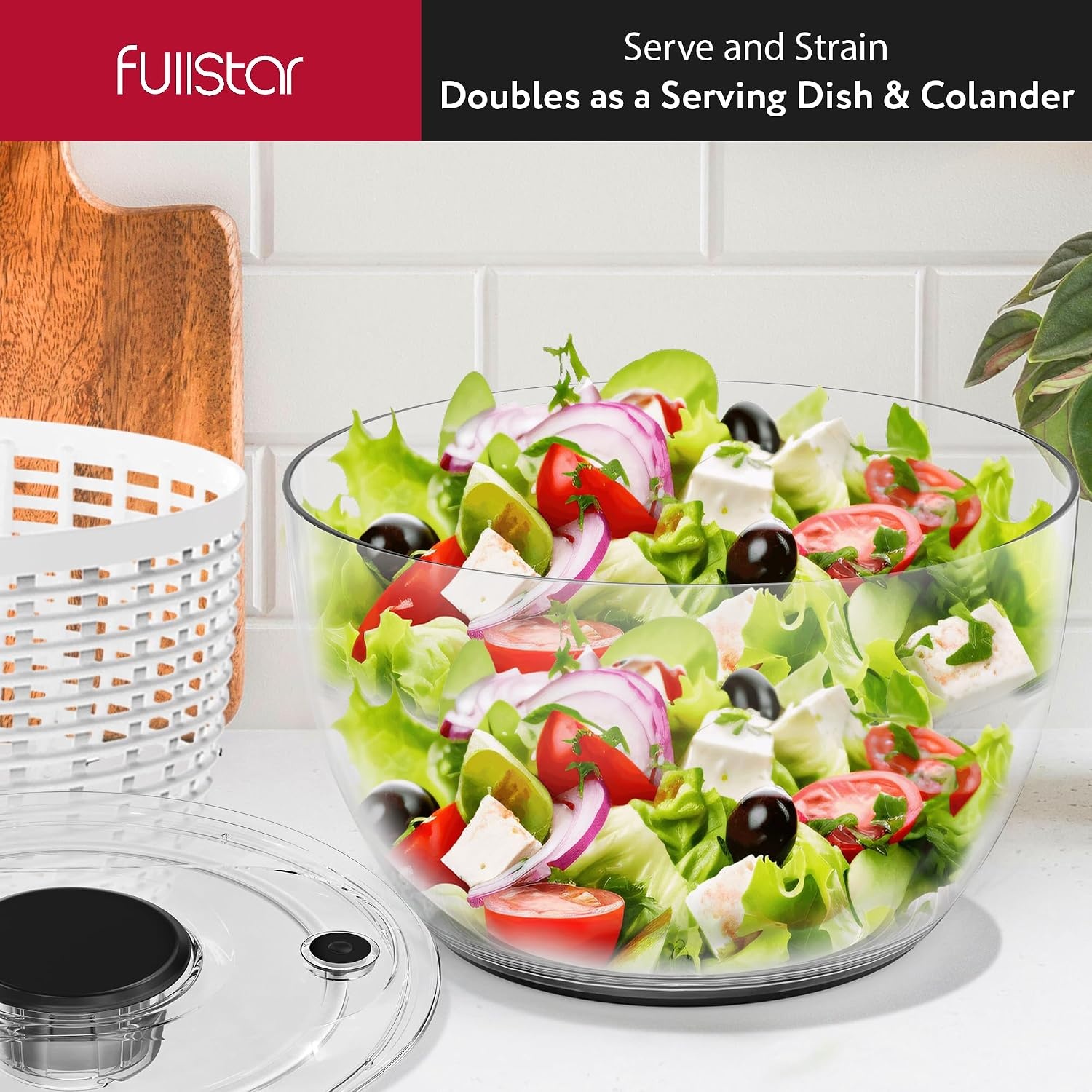 image:imageFullstar Large Salad Spinner Lettuce Fruit amp Vegetable Washer and Dryer 63 Quart WhiteWhite
