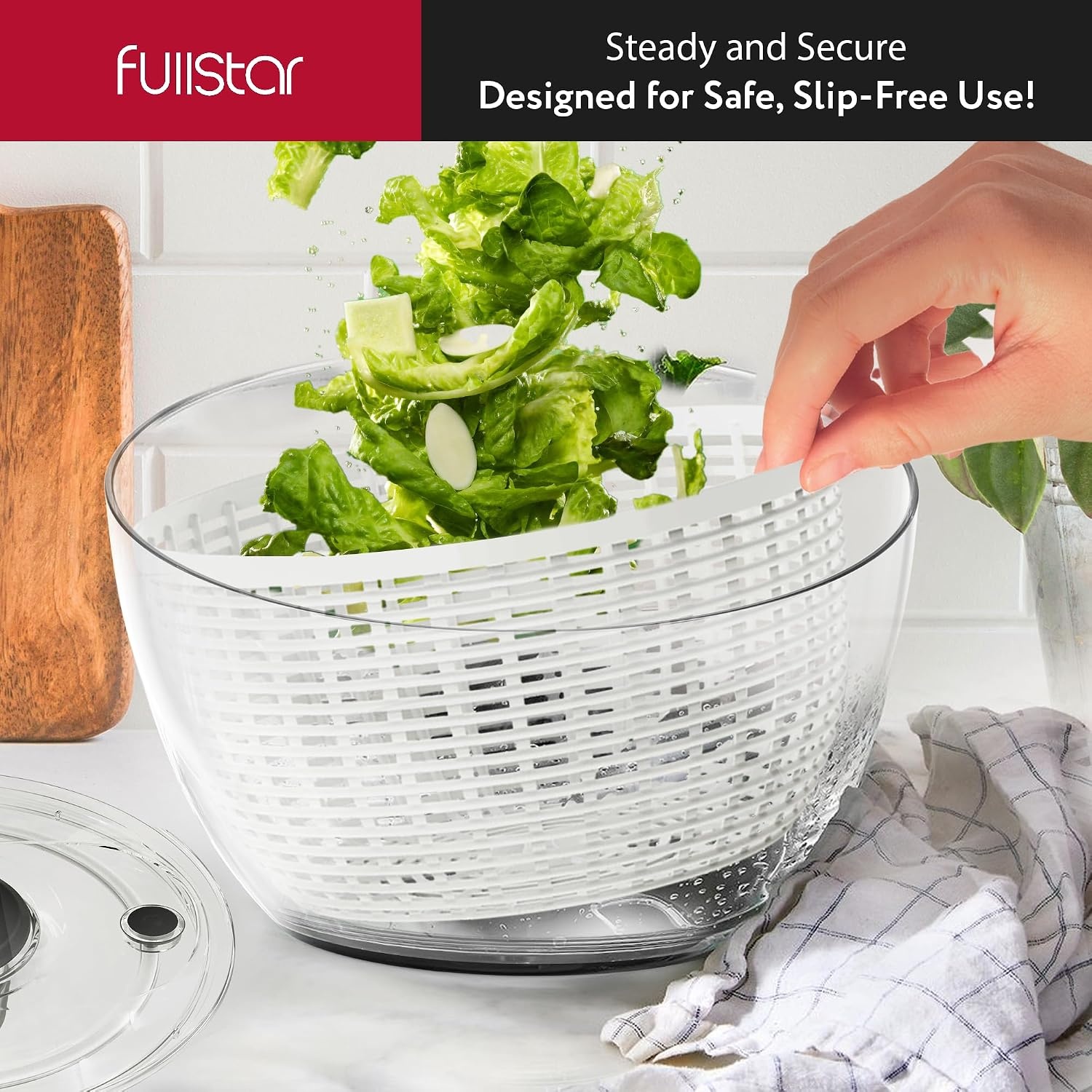 image:imageFullstar Large Salad Spinner Lettuce Fruit amp Vegetable Washer and Dryer 63 Quart WhiteWhite