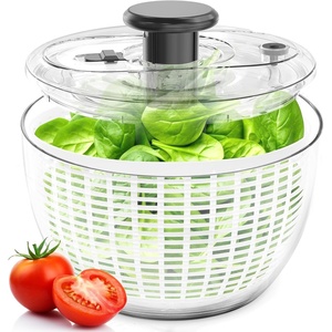 Fullstar Large Salad Spinner – Lettuce, Fruit & Vegetable Washer and Dryer – 6.3 Quart, White(White)